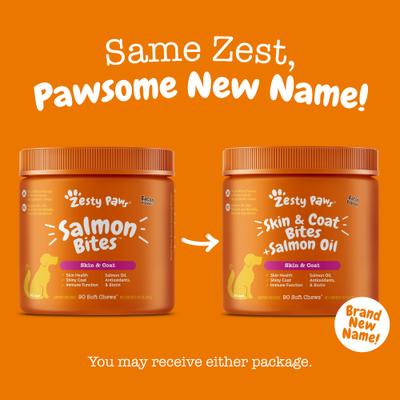Skin and Coat Bites Salmon Oil, Suplemento de Aceite de Salmón, Perros. 90 chews