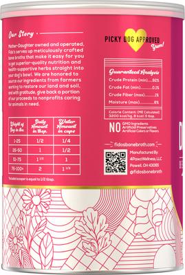 Digestion Grass-Fed Beef Bone Broth Powdered Dog Food Topper, 7-oz jar