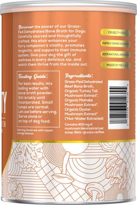 Longevity Grass-Fed Beef Bone Broth Powdered Dog Food Topper, 7-oz jar