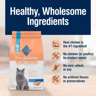 True Solutions Natural Weight Control Chicken Adult Dry Cat Food, 11-lb bag