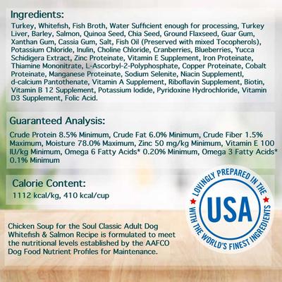 Classic Whitefish & Salmon Recipe Pate Wet Dog Food, 13-oz can, case of 12