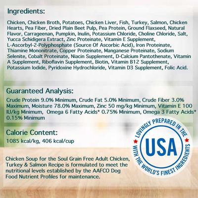 Chicken, Turkey & Salmon Recipe Grain-Free Canned Dog Food, 13-oz can, case of 12