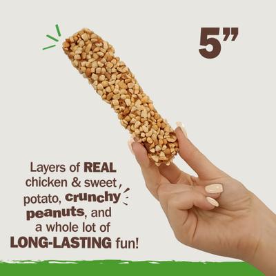 Chewalicious Layered 'N Dipped Crunchy Sticks - Masticables para perros con sabor a cacahuete, 2 unidades