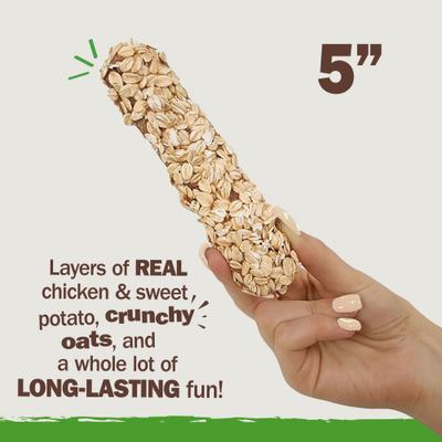 Chewalicious Layered 'N Dipped Natural Crunchy Sticks Oat Flavor Dog Chews, 2 count