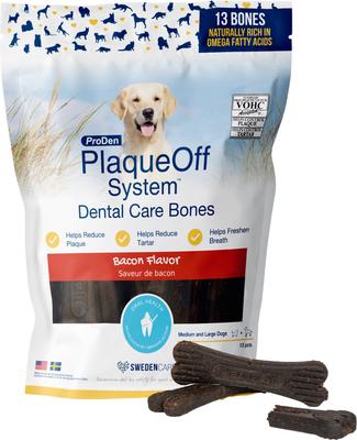 PlaqueOff System Turkey & Cranberry Flavored Dental Bone Dog Treats, 13 count