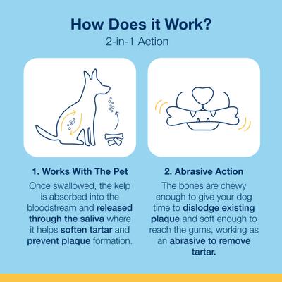 Golosinas dentales para perros PlaqueOff System Vegetable Fusion con sabor a hueso, 13 unidades