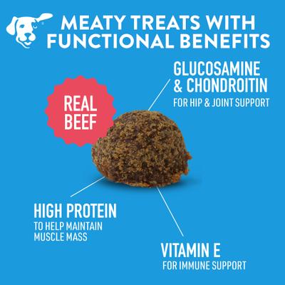 Hip & Joint Meatballs Beef Recipe Grain-Free Dog Treats, 14-oz bag