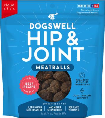 Hip & Joint Meatballs Beef Recipe Grain-Free Dog Treats, 14-oz bag