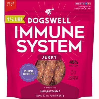 Premios para perros sin cereales con receta de pato cecina para el sistema inmunitario, bolsa de 20 oz