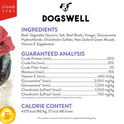 Hip & Joint Jerky Beef Recipe Grain-Free Dog Treats, 10-oz bag