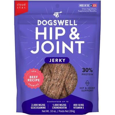 Premios para perros Hip & Joint Jerky Beef Recipe sin cereales, bolsa de 10 oz