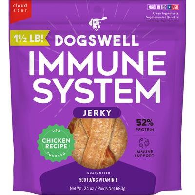 Premios para perros sin cereales con receta de pato cecina para el sistema inmunitario, bolsa de 20 oz