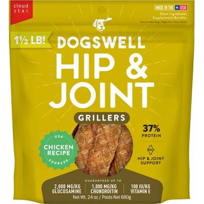 Premios para perros Hip & Joint Grillers con receta de pollo sin cereales, bolsa de 355 g