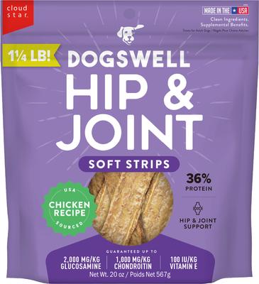 Hip & Joint Soft Strips Chicken Recipe Grain-Free Dog Treats, 20-oz bag