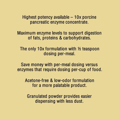 10x Digestive Enzymes Granule Supplement for Dogs, 8.8-oz jar