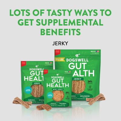 Gut Health Jerky Lamb Recipe Grain-Free Dog Treats, 10-oz bag
