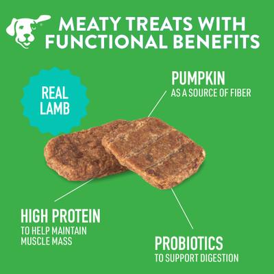 Gut Health Mini Jerky Lamb Recipe Grain-Free Dog Treats, 4-oz bag