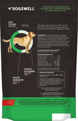 Hip & Joint Bacon Flavor Grain-Free Soft & Chewy Dog Treats, 14-oz bag