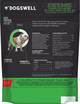 Gut Health Jerky Lamb Recipe Grain-Free Dog Treats, 10-oz bag