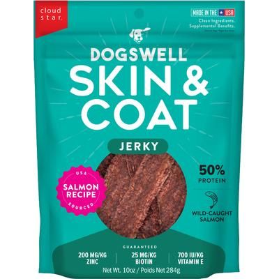 Premios para perros sin cereales con receta de salmón cecina Skin & Coat, bolsa de 10 oz
