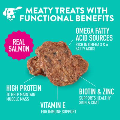 Skin & Coat Mini Jerky Salmon Recipe Grain-Free Dog Treats, 4-oz bag