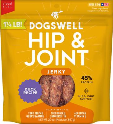 Hip & Joint Jerky Duck Recipe Grain-Free Dog Treats, 10-oz bag