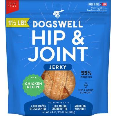 Premios para perros Hip & Joint Jerky Beef Recipe sin cereales, bolsa de 10 oz
