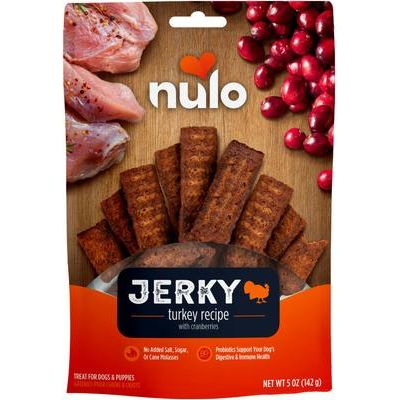 Tiras de cecina premium para perros, sin cereales, ricas en proteínas, elaboradas con probiótico BC30 para favorecer la salud digestiva e inmunitaria, bolsa de 147 g