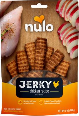 Premium Jerky Strips Dog Treats, Grain-Free High Protein Jerky Strips made with BC30 Probiotic to Support Digestive & Immune Health Dog Treats, 5-oz bag