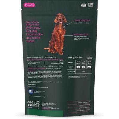 Probiótico para perros: masticables con sabor a pato para la salud intestinal diaria (120 unidades)
