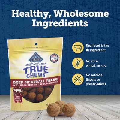 True Chews Beef Meatball Recipe Natural Dog Treats, 12-oz bag