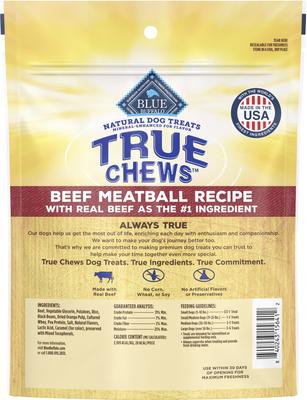 True Chews Beef Meatball Recipe Natural Dog Treats, 12-oz bag