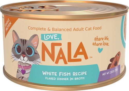 Single Protein Flaked Ocean White Fish Recipe in Broth Adult Wet Cat Food, 2.8-oz can, case of 12