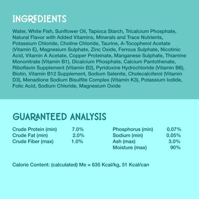 Single Protein Flaked Ocean White Fish Recipe in Broth Adult Wet Cat Food, 2.8-oz can, case of 12