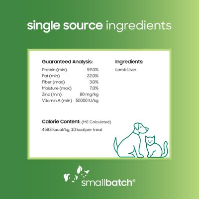 Freeze-Dried Lamb Livers Dog Treat, 4-oz bag