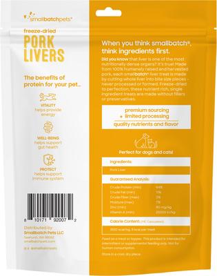 Freeze-Dried Pork Livers Dog Treat, 3.5-oz bag