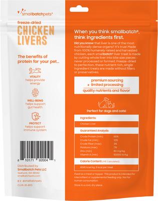Freeze-Dried Chicken Livers Dog Treat, 3.5-oz bag