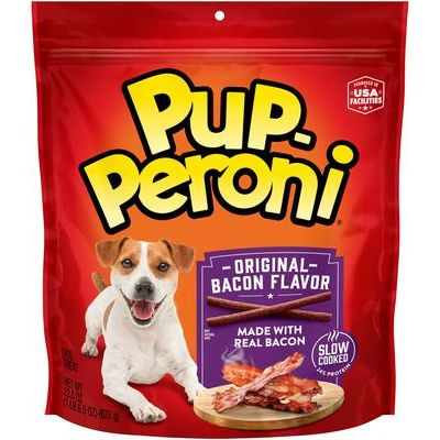 Premios para perros con sabor a filete miñón y tocino, bolsa de 5.6 oz