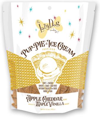Pup-PIE & Ice Cream Slices Apple Cheddar with Maple & Vanilla Dog Treats, 5-oz pouch
