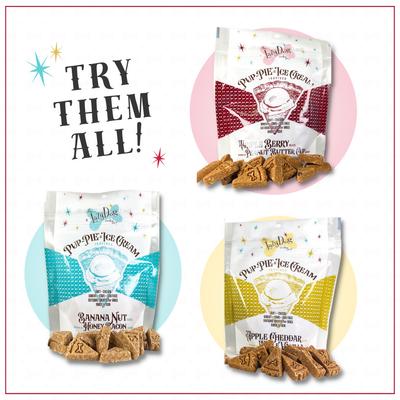 Pup-PIE & Ice Cream Slices Triple Berry with Peanut Butter Dog Treats, 5-oz pouch