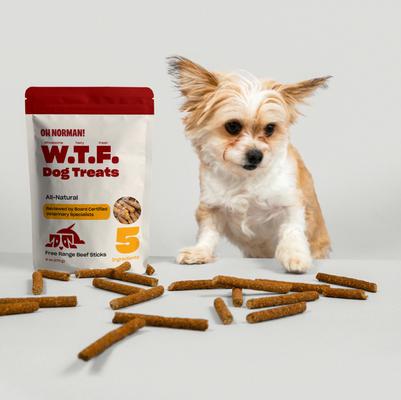 WTF Beef High Protein Jerky Dog Treats, 6-oz box
