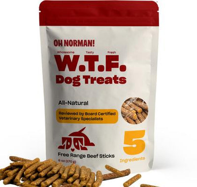 WTF Beef High Protein Jerky Dog Treats, 6-oz box