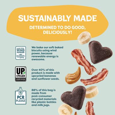 Bacon, Banana, & Peanut Butter Soft Baked Dog Treats, 1-lb bag