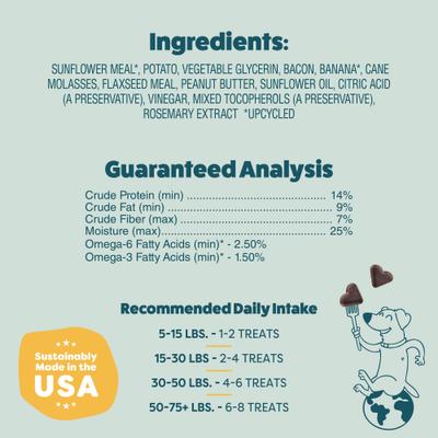 Bacon, Banana, & Peanut Butter Soft Baked Dog Treats, 1-lb bag