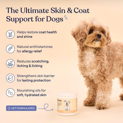 Turkey & Bacon Flavored Chew Skin & Coat Supplement for Dogs, 30 count