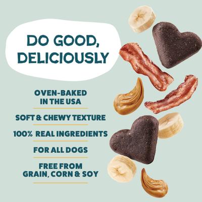 Bacon, Banana, & Peanut Butter Soft Baked Dog Treats, 1-lb bag