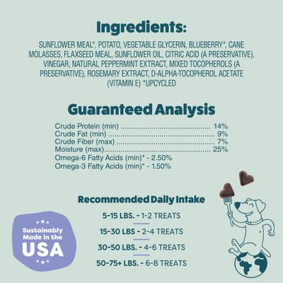 Blueberry & Mint Soft Baked Dog Treats, 6-oz bag