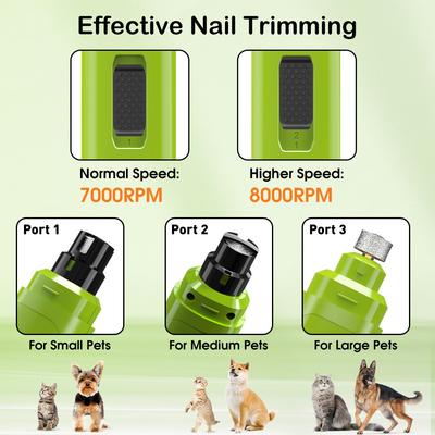Steel Grit Dog & Cat Nail Grinder, Green