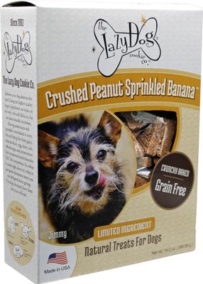 Galletas crujientes horneadas para perros sin cereales, con cacahuete triturado y plátano espolvoreado, con ingredientes limitados, caja de 14 oz