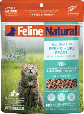 New Zealand Beef & Hoki Feast Grain-Free Freeze-Dried Cat Food, 1.8-lb bag
